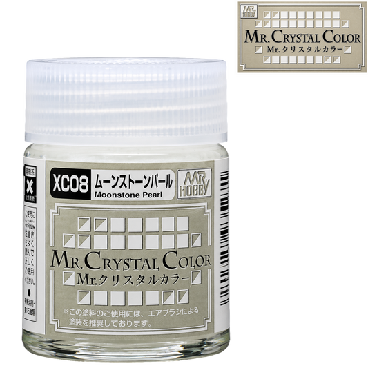 GSI Creos XC08 Moonstone Pearl paint cover with a smooth, reflective finish and subtle iridescent shimmer.