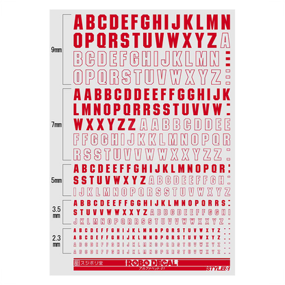 Sujiborido - Robo Decals [Alphabet 01 Red] - ShokuninGunpla