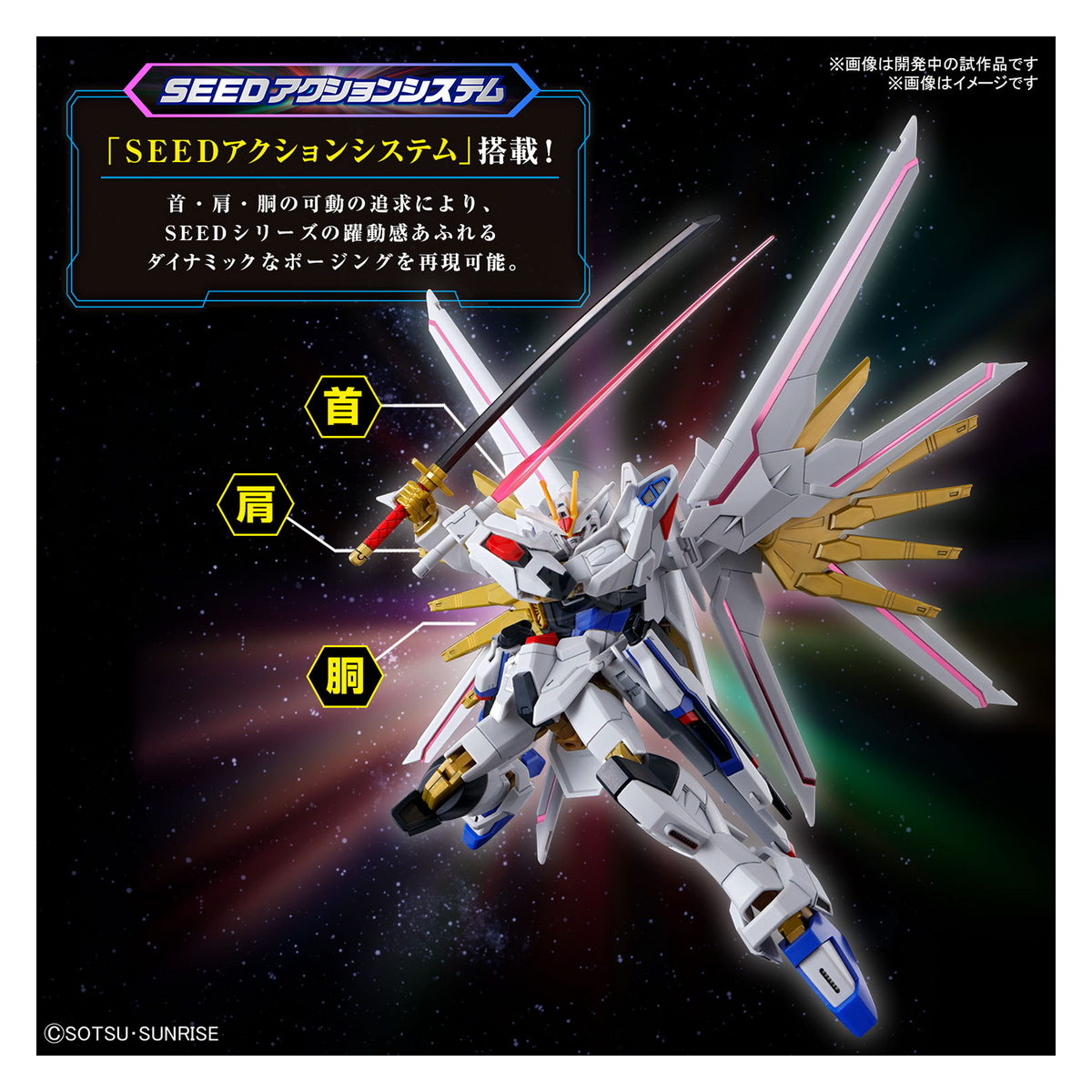 BANDAI RG 1/144 ZGMF-X20A Strike Freedom Gundam - Kit modèle basé au BANDAI RG 1/144 ZGMF-X20A Strike Freedom Gundam - Kit modèle basé au