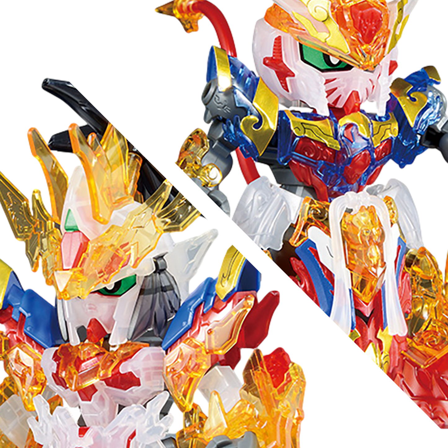 Bandai - SDW Heroes Liu Bei Unicorn Gundam & Wukong Impulse Gundam Set [Solid Clear Ver.] [Ichiban Kuji Prize C] - ShokuninGunpla