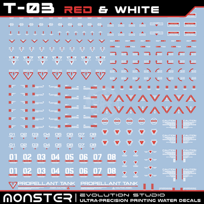 Monster Ultra-Precision Printing Water Decals [T03] [Red & White]