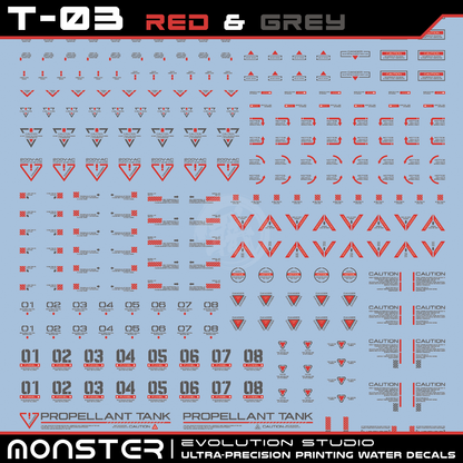 Monster Ultra-Precision Printing Water Decals [T03] [Red & Grey]