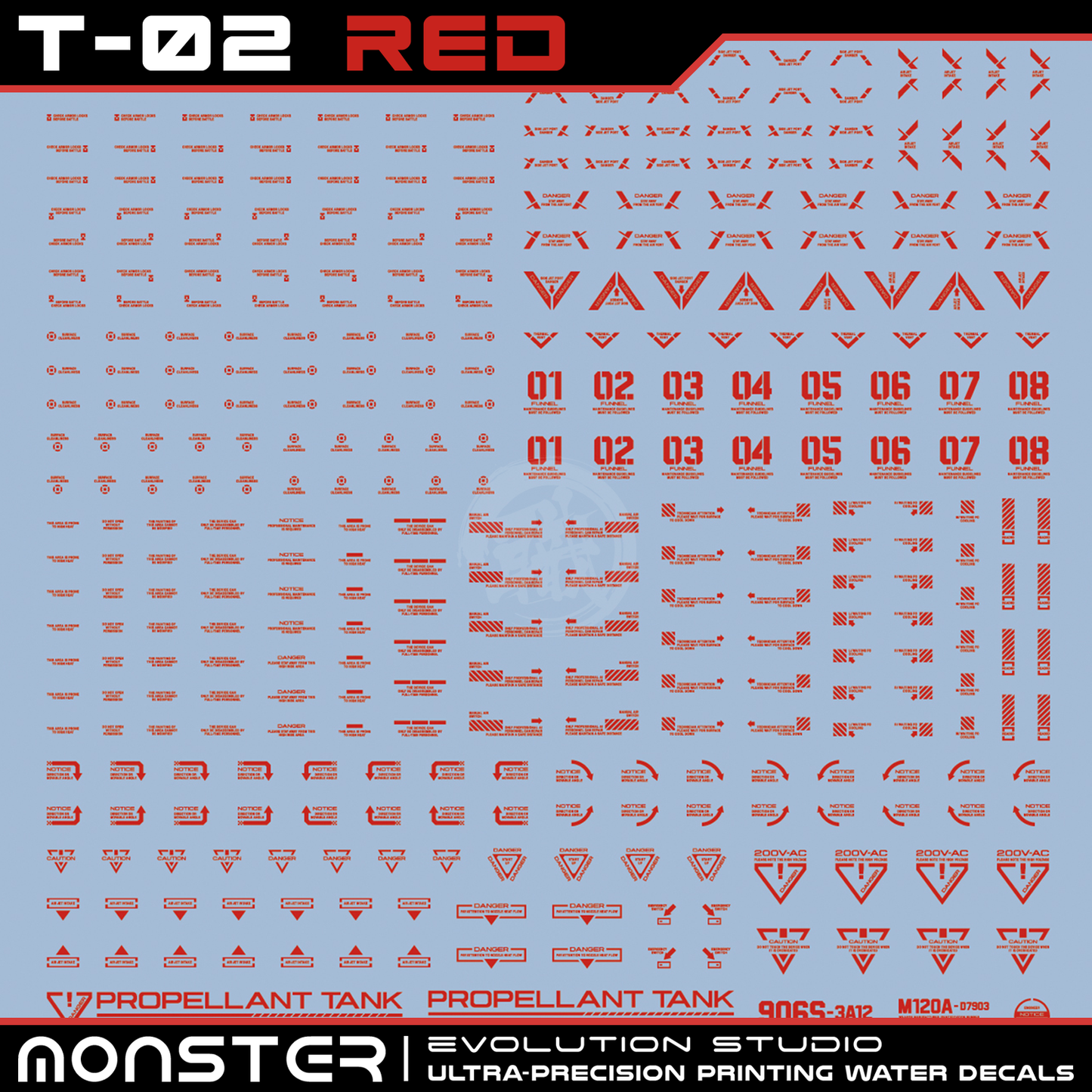 Monster Ultra-Precision Printing Water Decals [T02] [Red] - ShokuninGunpla