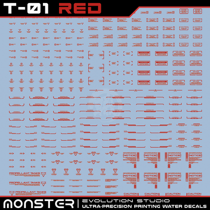 Monster Ultra-Precision Printing Water Decals [T01] [Red]