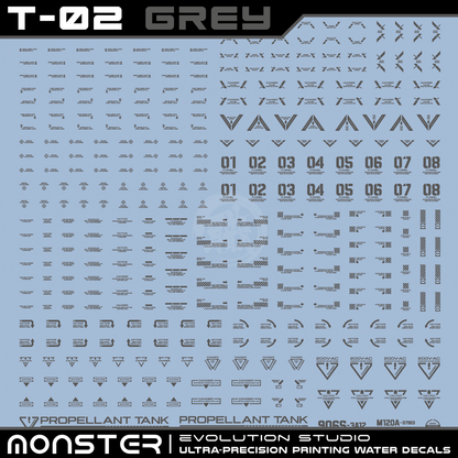 Monster Ultra-Precision Printing Water Decals [T02] [Grey]