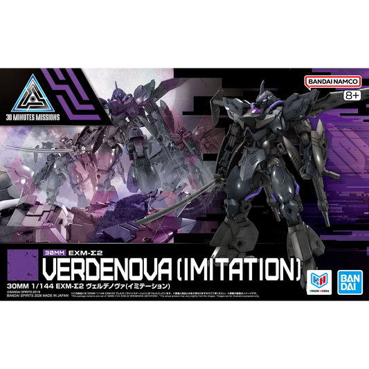 Bandai 30mm Verdenova imitation model kit with assembled components and detailed parts for display or collection.