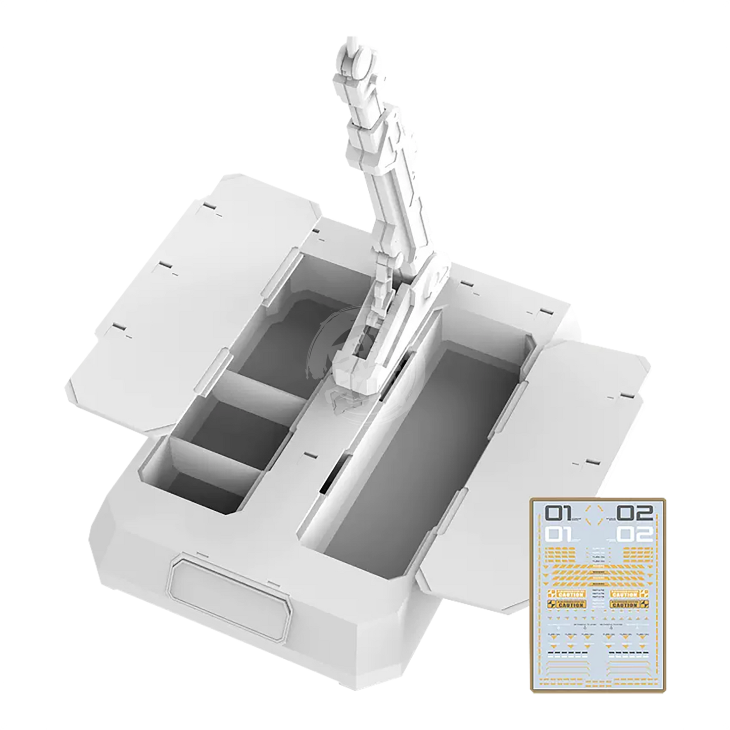 HobbyMio - Action Base with Storage Compartment [White] - ShokuninGunpla