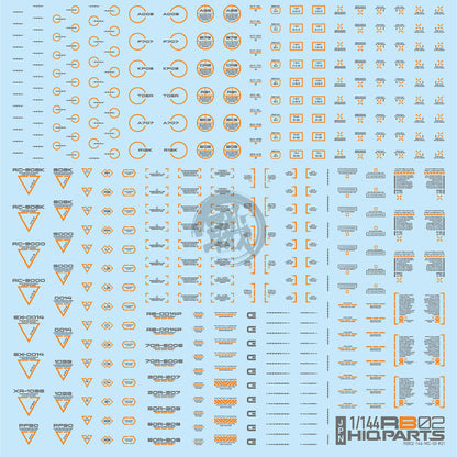 RB02 Caution Decal [Grey & Orange] [1/144 Scale] - ShokuninGunpla