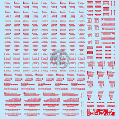 RB01 Caution Decal [Red] [1/100 Scale] - ShokuninGunpla