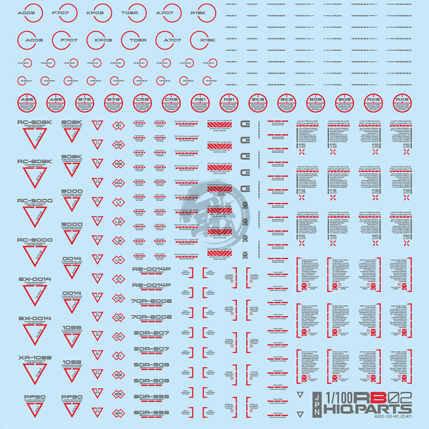 RB02 Caution Decal [Red & Grey] [1/100 Scale] - ShokuninGunpla