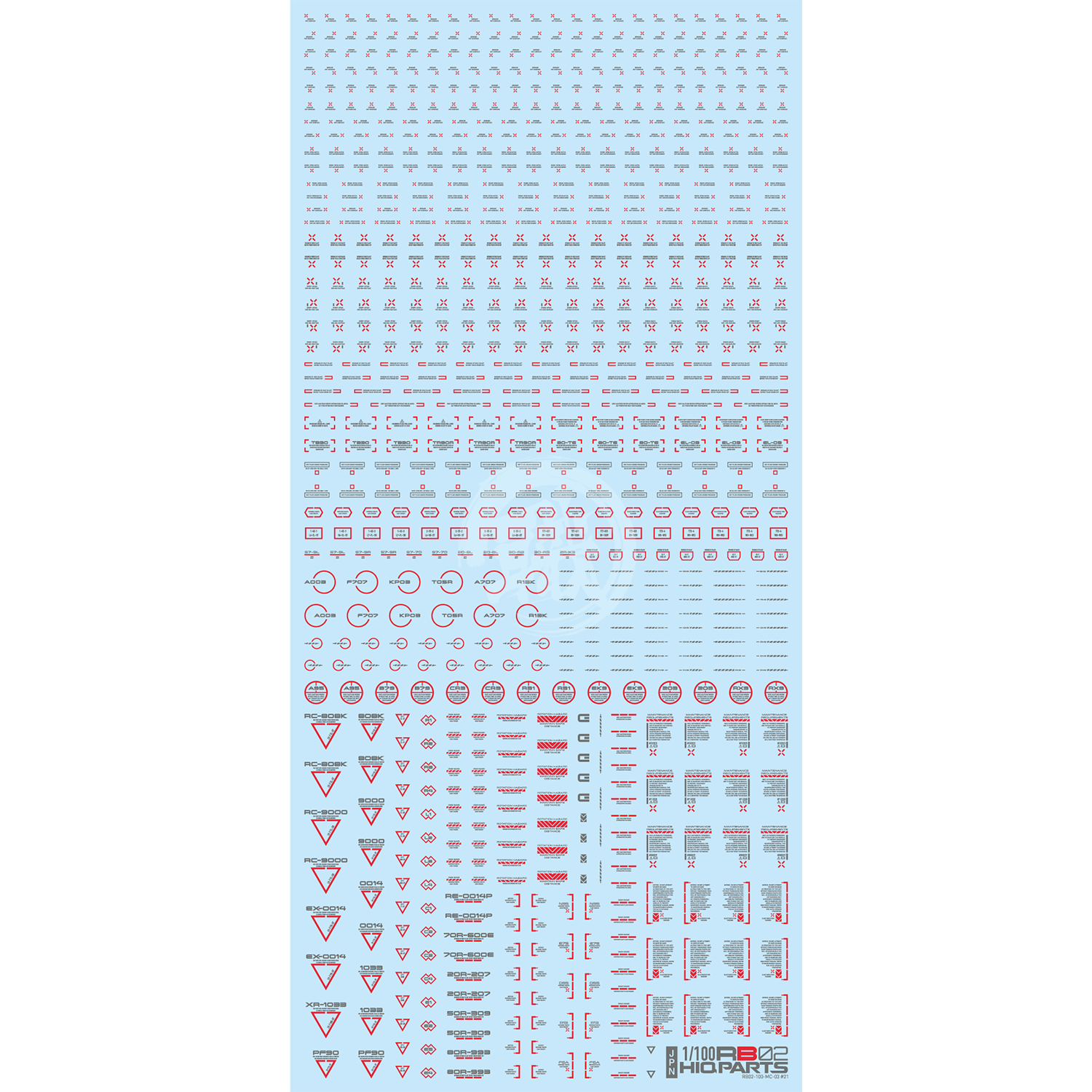 RB02 Caution Decal [Red & Grey] [1/100 Scale] - ShokuninGunpla