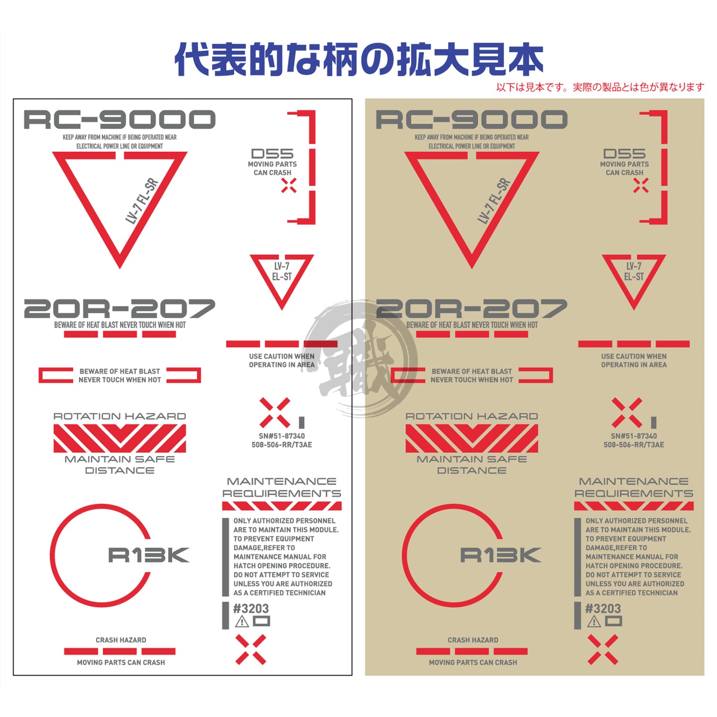 RB02 Caution Decal [Red & Grey] [1/100 Scale] - ShokuninGunpla