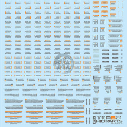 RB01 Caution Decal [Grey & Orange] [1/100 Scale] - ShokuninGunpla