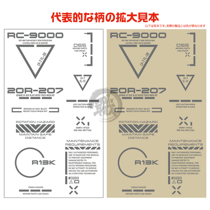 RB02 Caution Decal [Grey] [1/144 Scale] - ShokuninGunpla