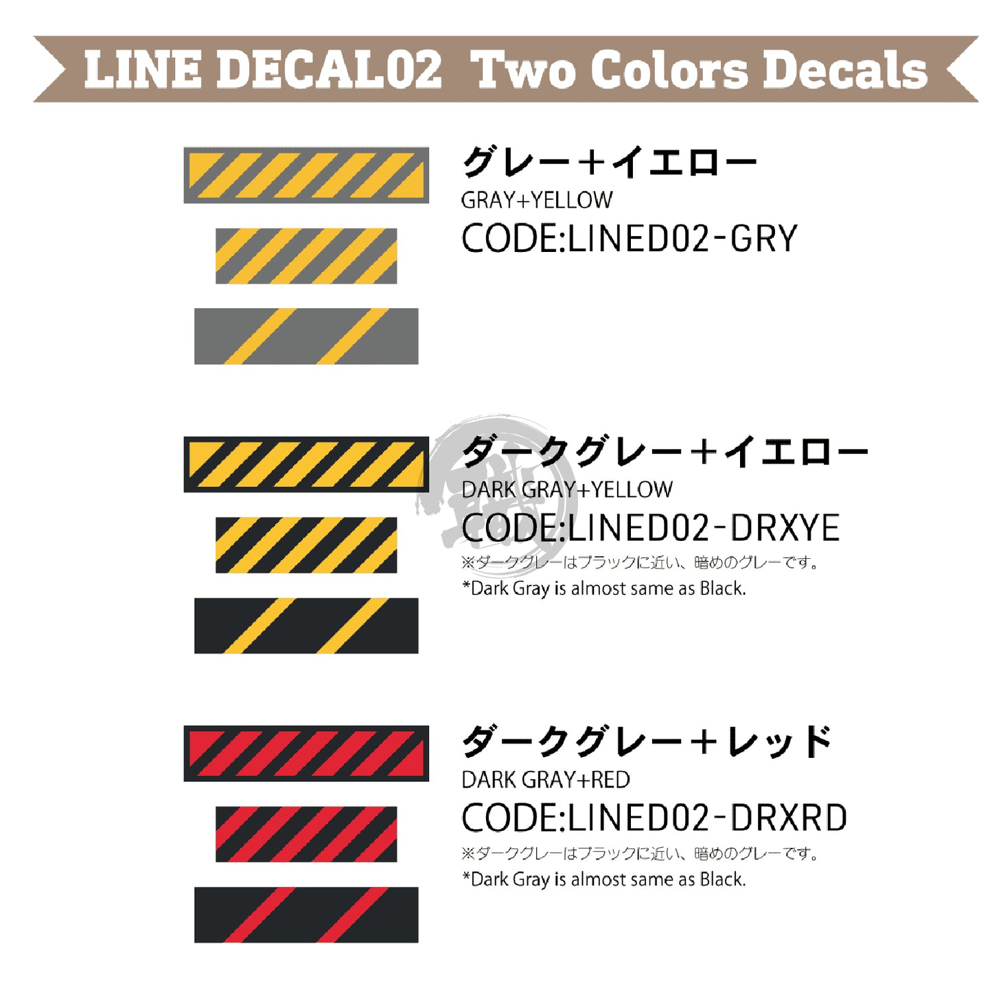 Line Decal 2 [Dark Grey & Yellow] - ShokuninGunpla