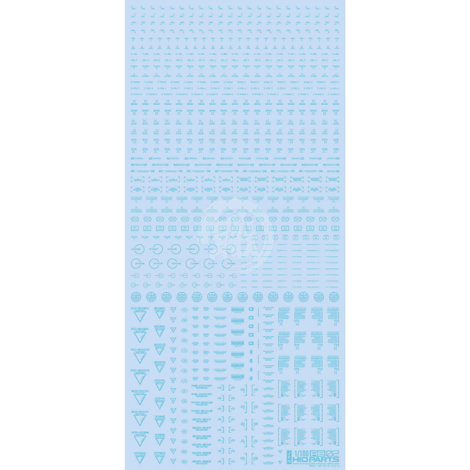 RB02 Caution Decal [Pastel Blue] [1/100 Scale] - ShokuninGunpla