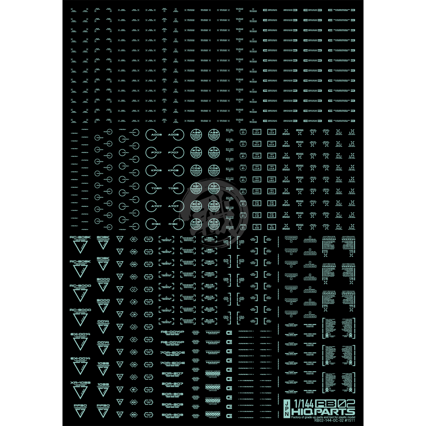 RB02 Caution Decal [Pastel Mint] [1/144 Scale] - ShokuninGunpla