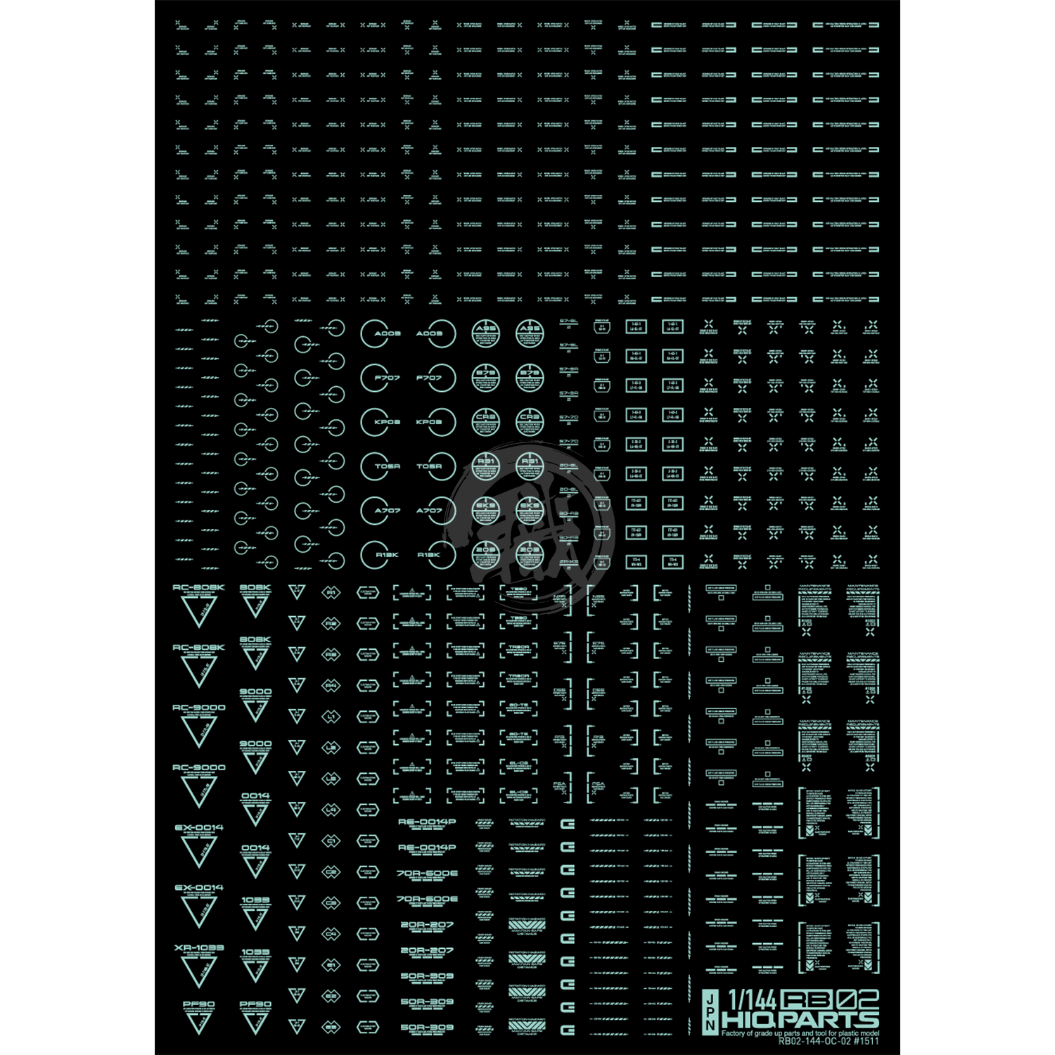 RB02 Caution Decal [Pastel Mint] [1/144 Scale] - ShokuninGunpla