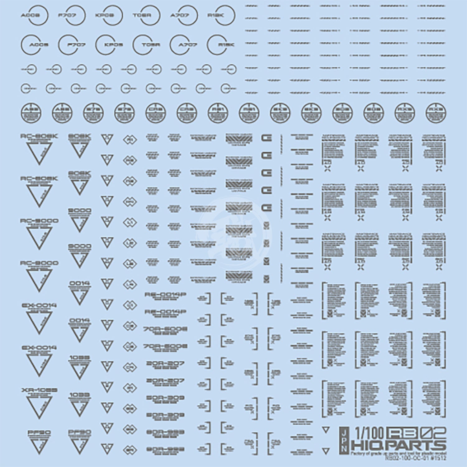 RB02 Caution Decal [Grey] [1/100 Scale] - ShokuninGunpla