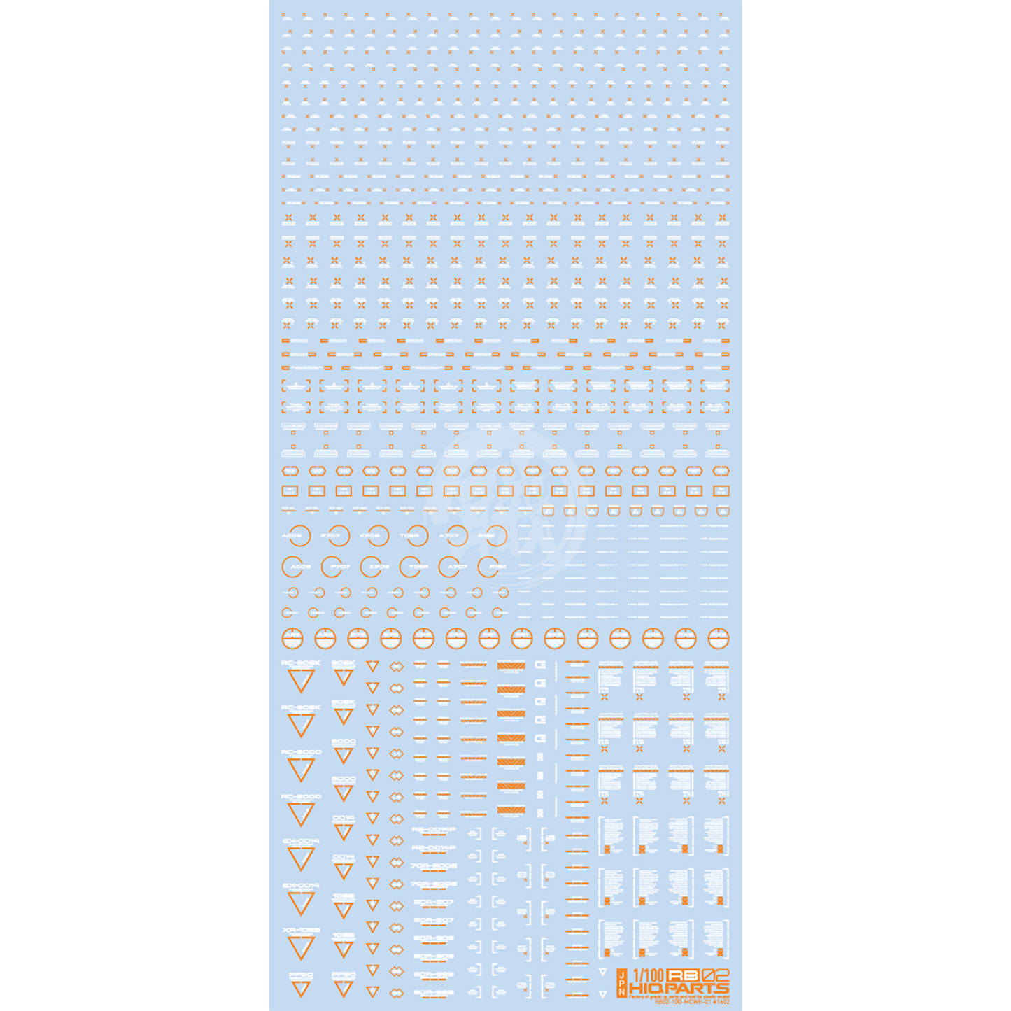 RB02 Caution Decal [White & Orange] [1/100 Scale] - ShokuninGunpla
