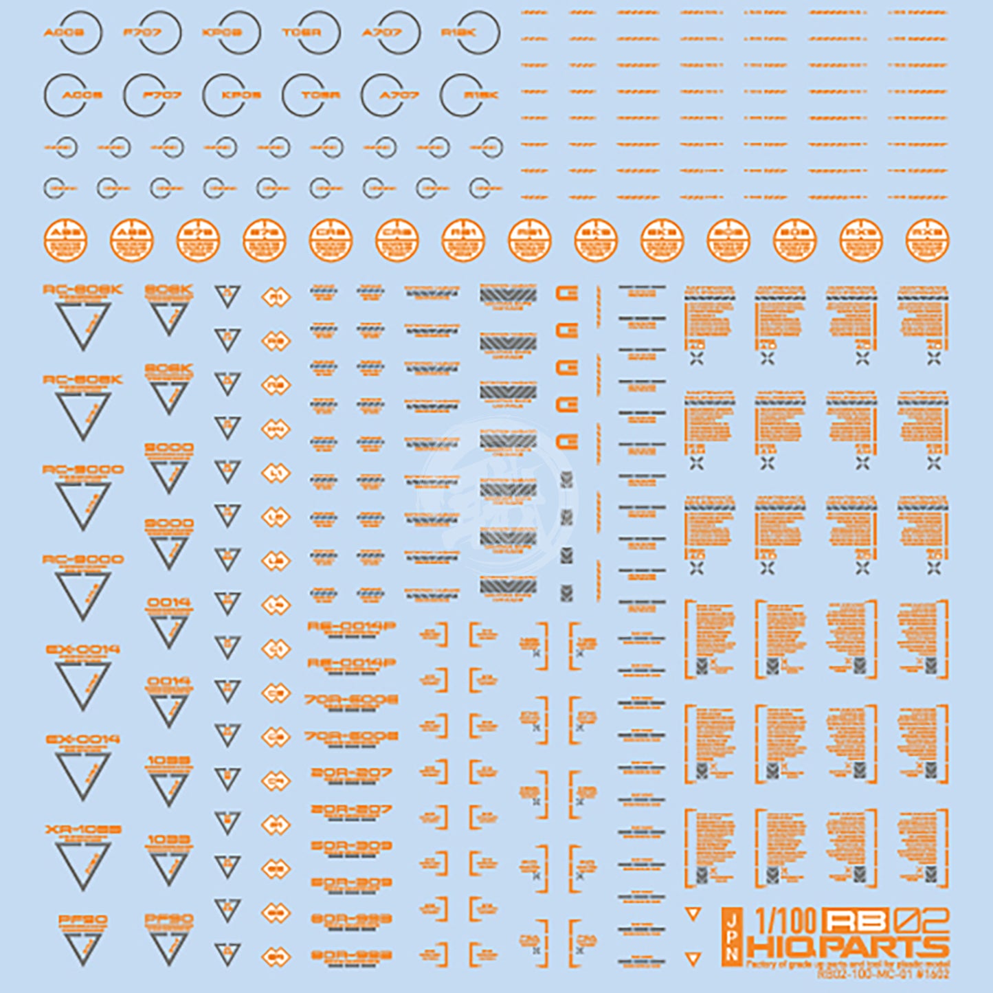 RB02 Caution Decal [Orange & Grey] [1/100 Scale] - ShokuninGunpla