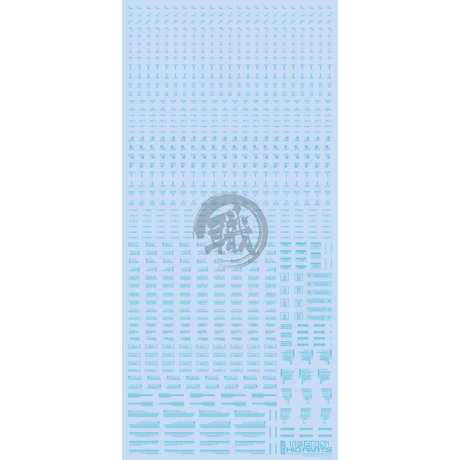 RB01 Caution Decal [Pastel Blue] [1/100 Scale] - ShokuninGunpla