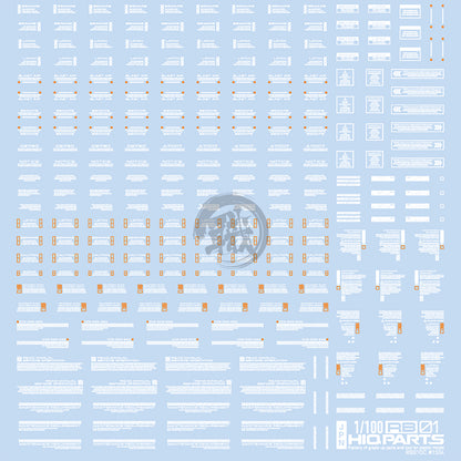 RB01 Caution Decal [White & Orange] [1/100 Scale] - ShokuninGunpla
