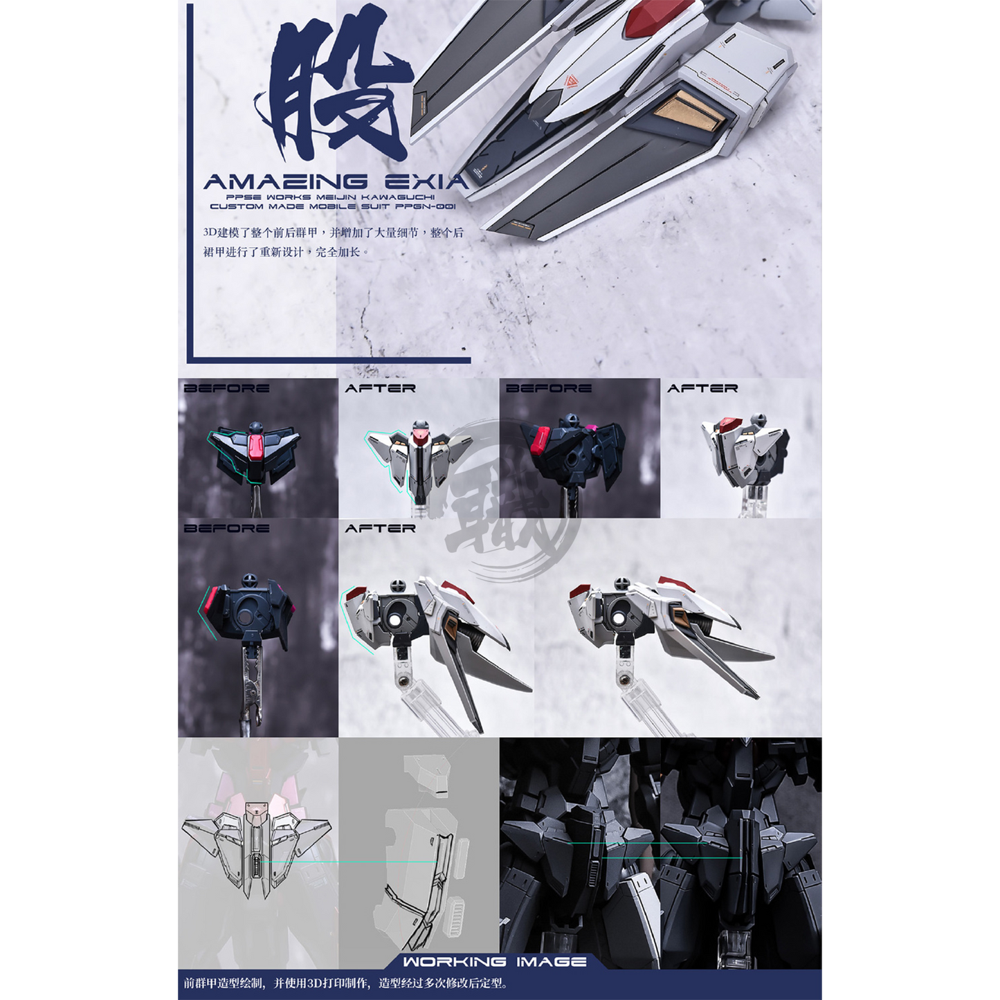 YUJIAO Land - MG Amazing Exia Resin Conversion Kit [Revised] - ShokuninGunpla