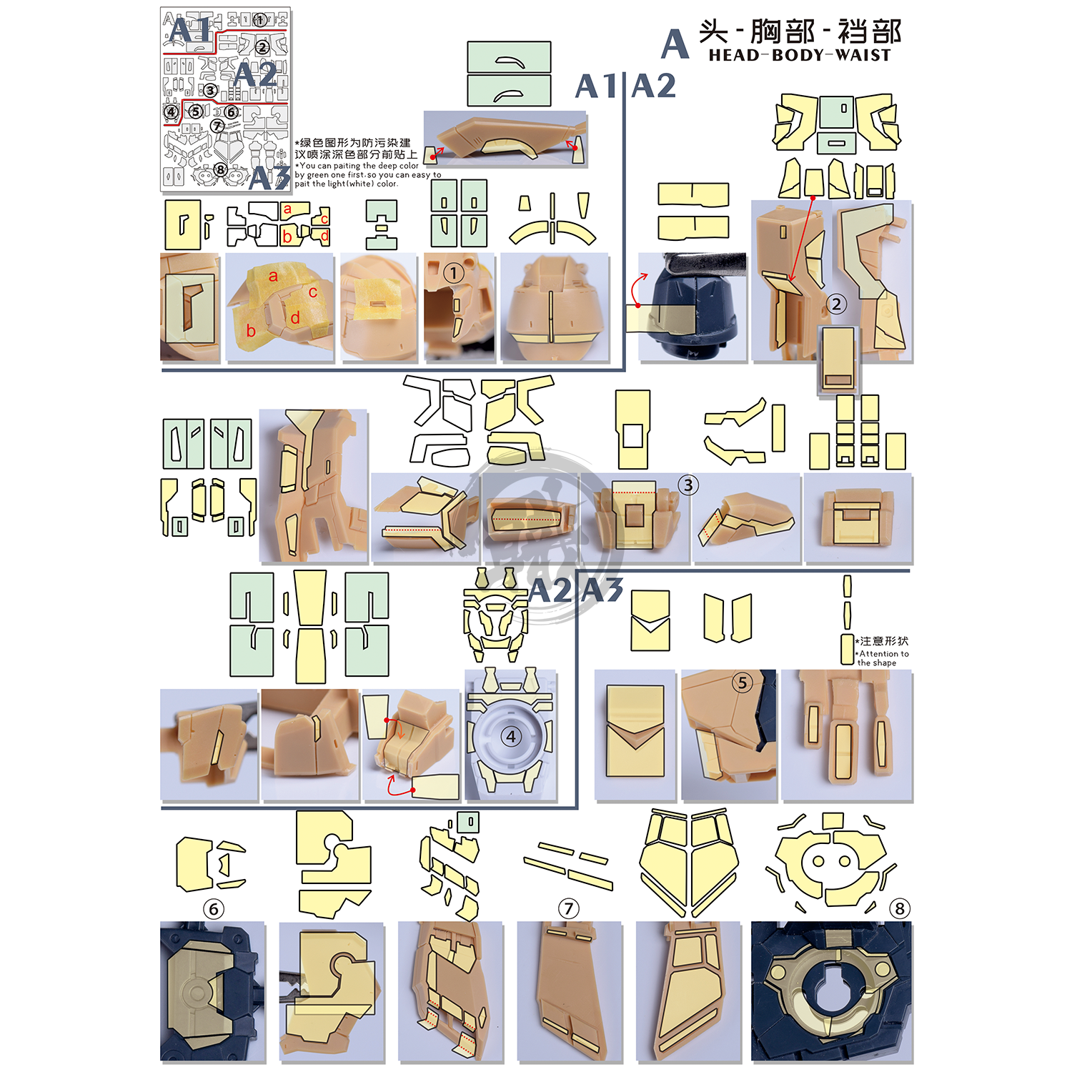 Pre-Cut Masking Tape for Yujiao Land Nu Resin Conversion Kit - ShokuninGunpla