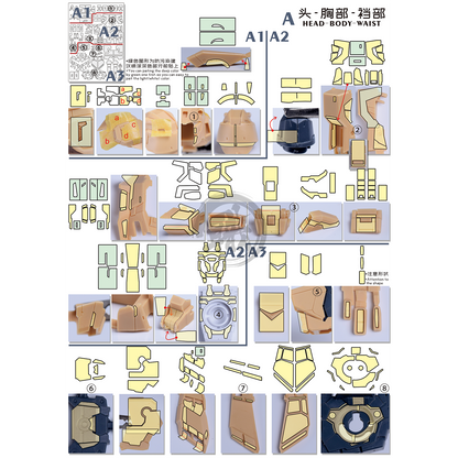 Pre-Cut Masking Tape for Yujiao Land Nu Resin Conversion Kit - ShokuninGunpla