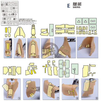 Pre-Cut Masking Tape for Yujiao Land Nu Resin Conversion Kit - ShokuninGunpla