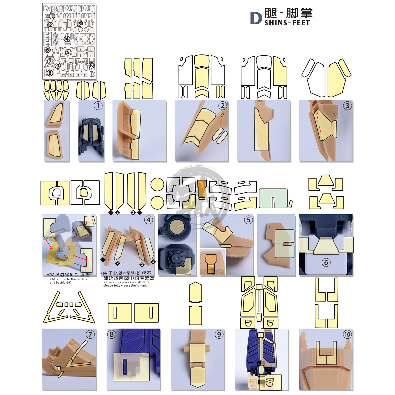 Pre-Cut Masking Tape for Yujiao Land Nu Resin Conversion Kit - ShokuninGunpla