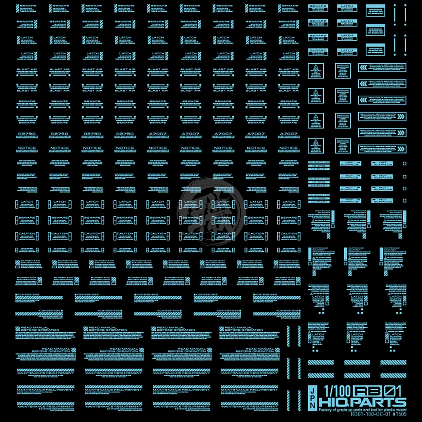 RB01 Caution Decal [Pastel Blue] [1/100 Scale] - ShokuninGunpla