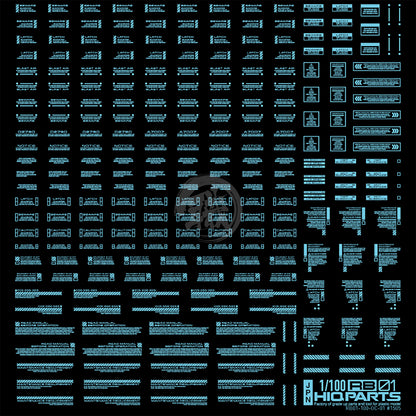 RB01 Caution Decal [Pastel Blue] [1/100 Scale] - ShokuninGunpla