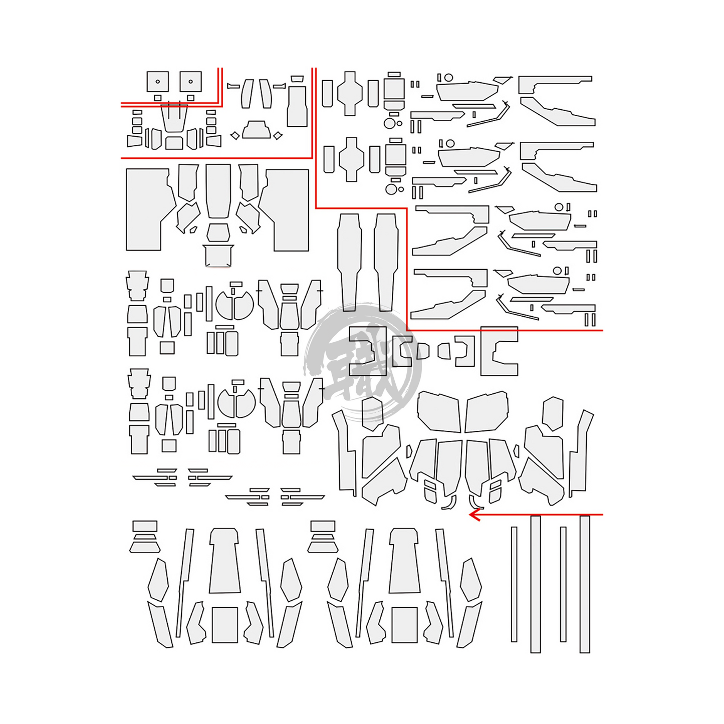 Pre-Cut Masking Tape for Fortune Meow's Studio Dynames Resin Conversion Kit - ShokuninGunpla