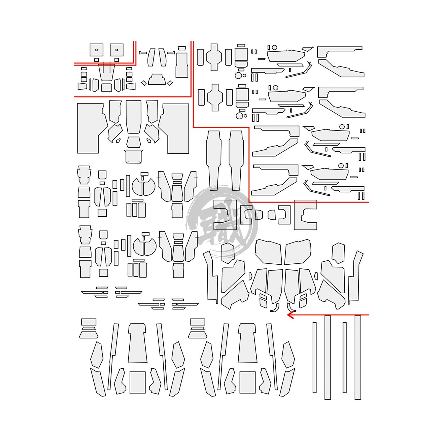 Pre-Cut Masking Tape for Fortune Meow's Studio Dynames Resin Conversion Kit - ShokuninGunpla