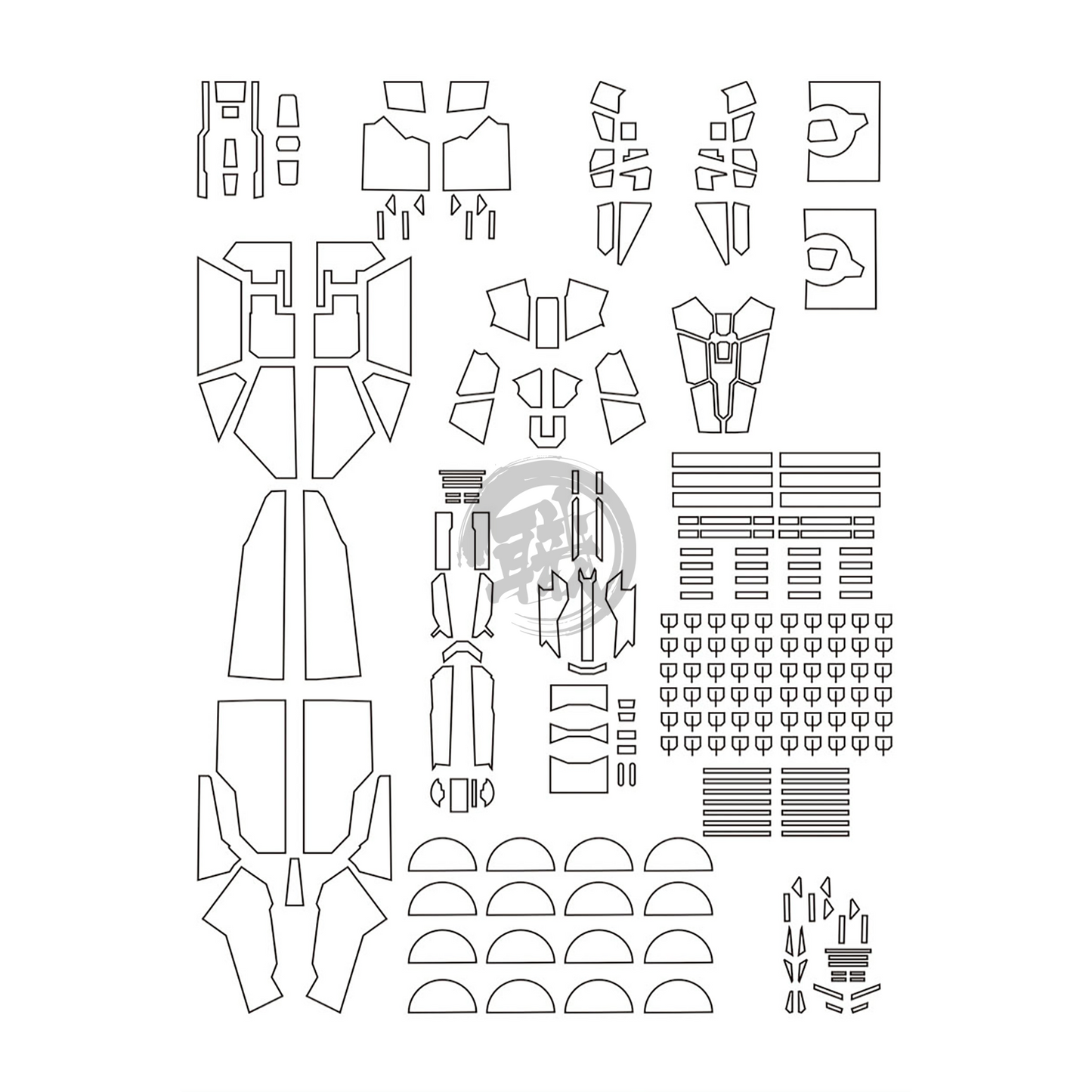 Pre-Cut Masking Tape for Fortune Meow's Studio Justice Resin Conversion Kit - ShokuninGunpla