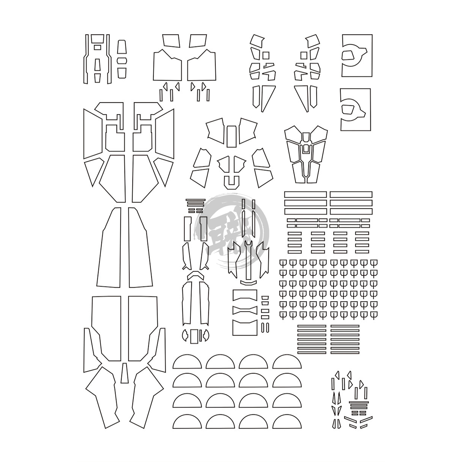 Pre-Cut Masking Tape for Fortune Meow's Studio Justice Resin Conversion Kit - ShokuninGunpla