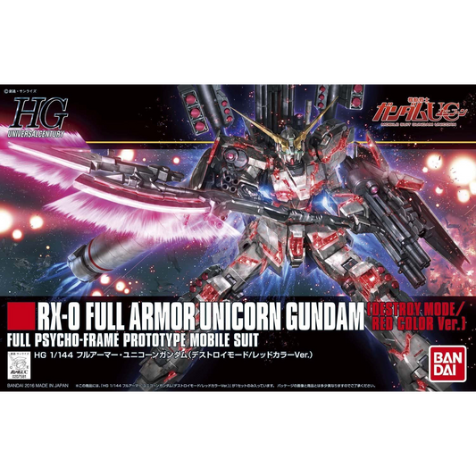 HG Full Armour Unicorn Gundam [Destroy Mode | Red Psycho Frame] - ShokuninGunpla