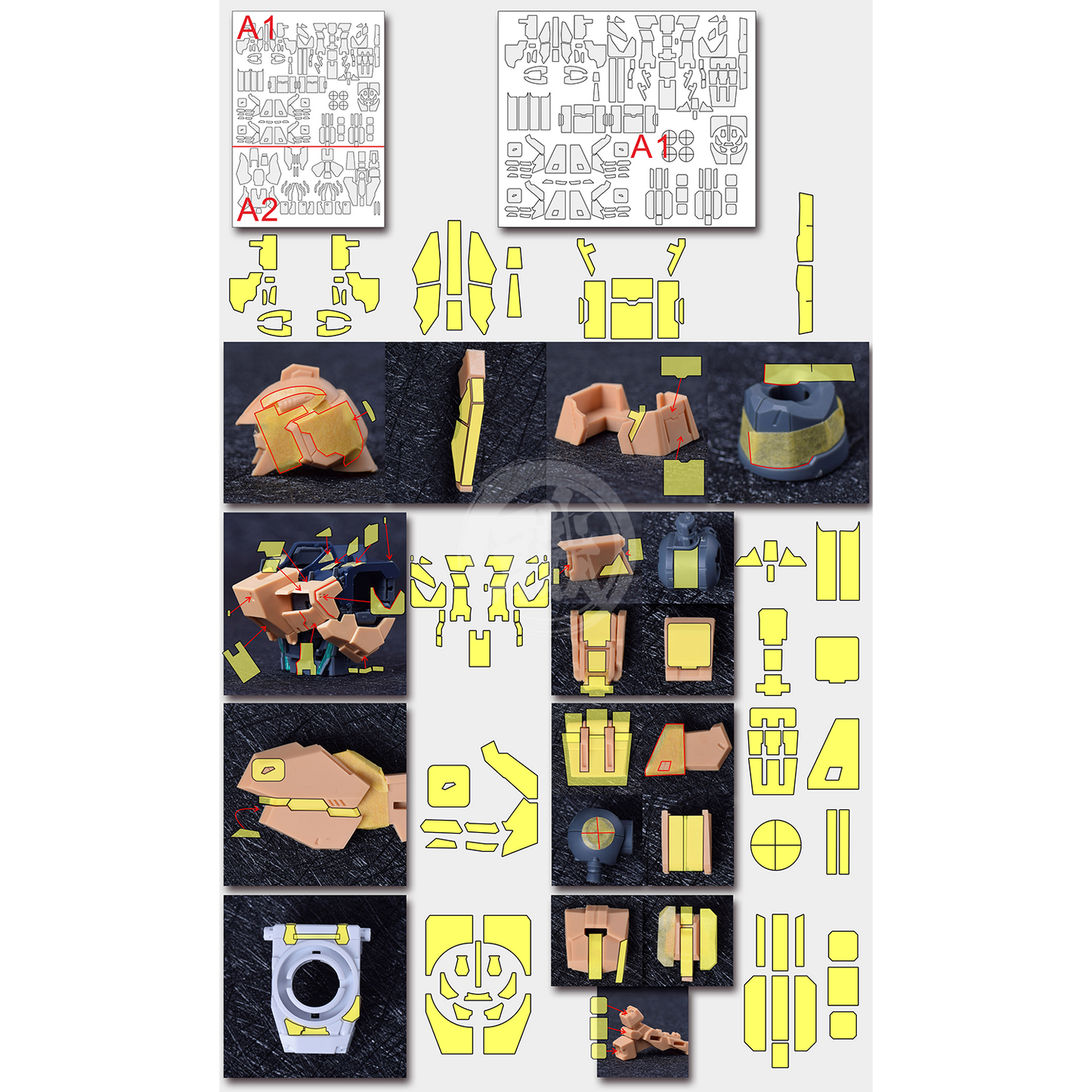 Pre-Cut Masking Tape for AOK Hi-Nu Resin Conversion Kit - ShokuninGunpla