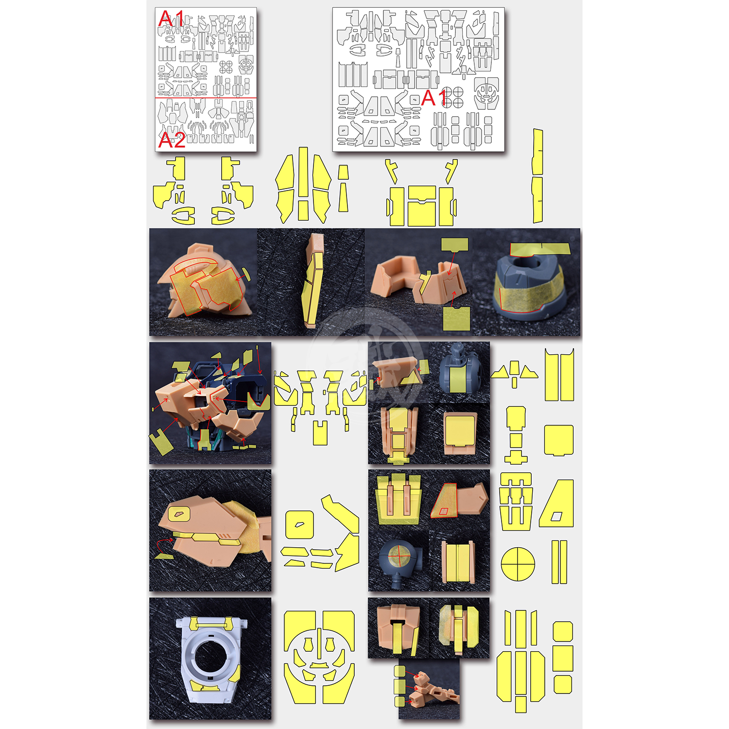 Pre-Cut Masking Tape for AOK Hi-Nu Resin Conversion Kit - ShokuninGunpla