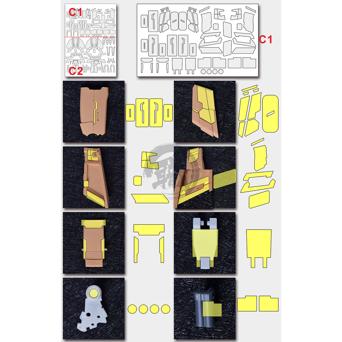 Pre-Cut Masking Tape for AOK Hi-Nu Resin Conversion Kit - ShokuninGunpla