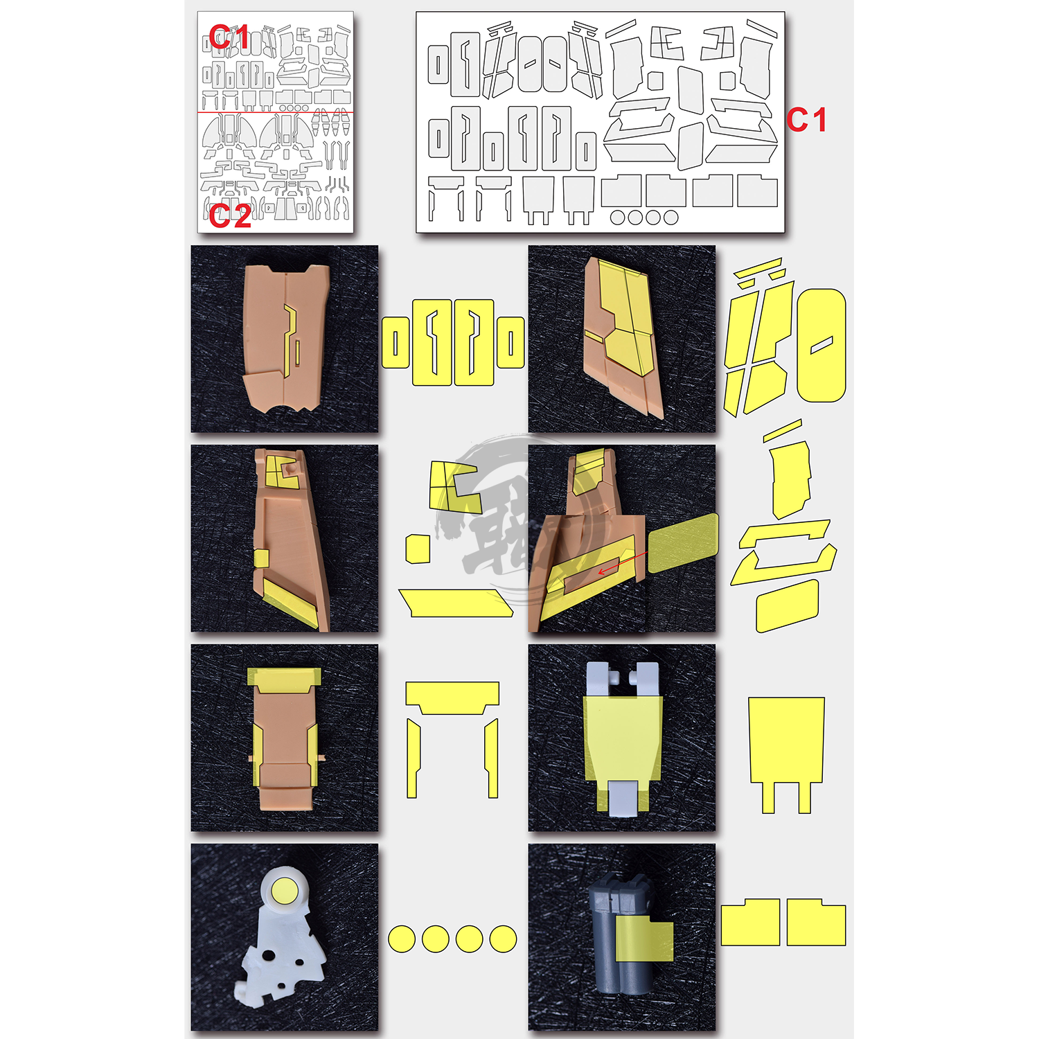 Pre-Cut Masking Tape for AOK Hi-Nu Resin Conversion Kit - ShokuninGunpla