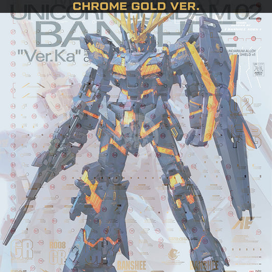 EVO Studio - MG Unicorn Gundam Unit-02 Banshee Ver.Ka Waterslide Decals [Chrome Gold Ver.] - ShokuninGunpla