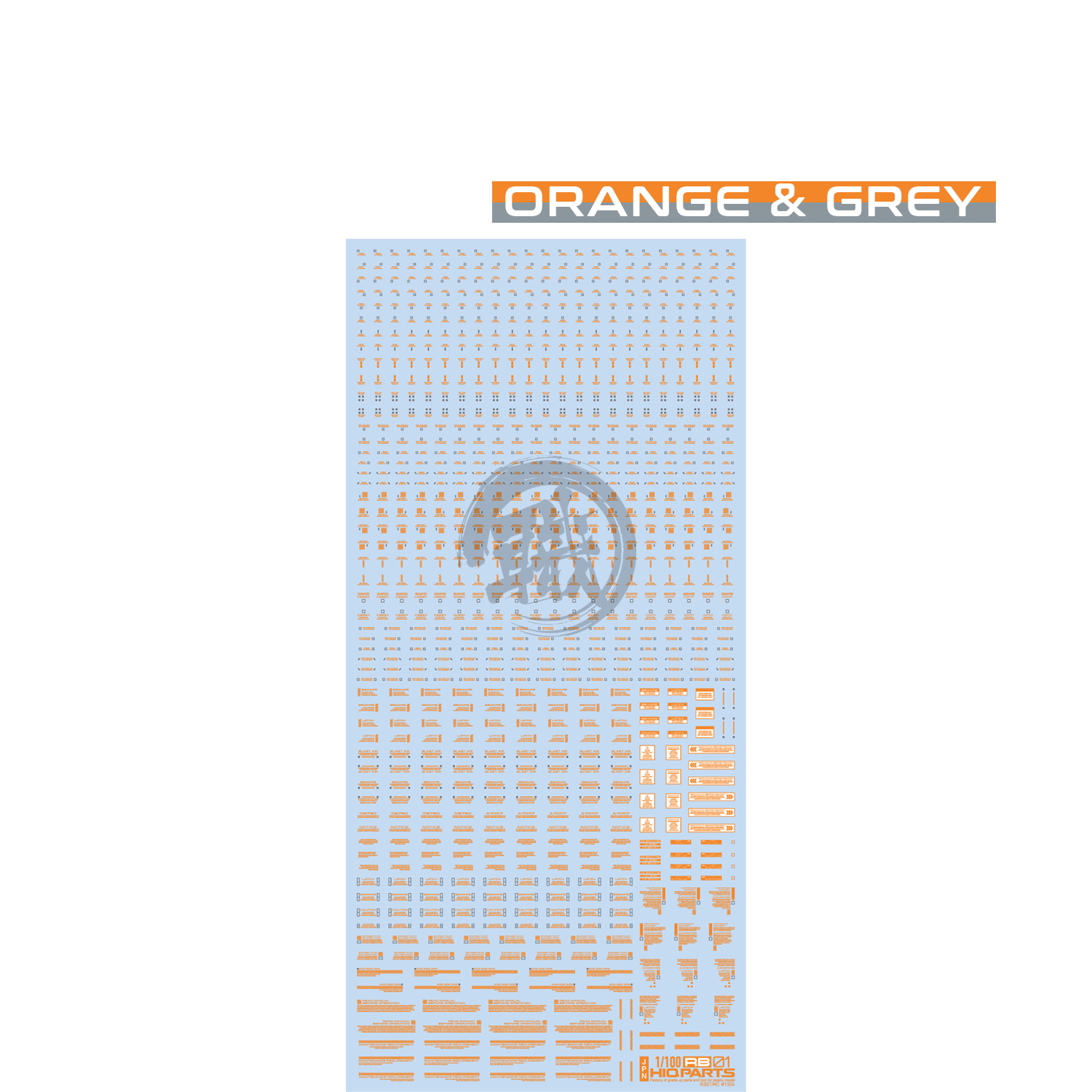 RB01 Caution Decal [Orange & Grey] [1/100 Scale] - ShokuninGunpla