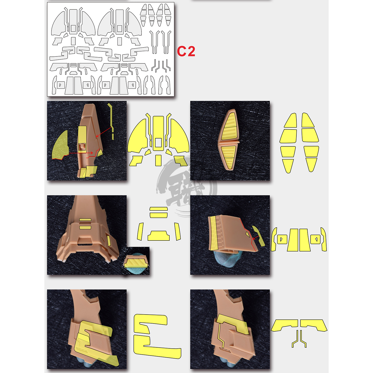 Pre-Cut Masking Tape for AOK Hi-Nu Resin Conversion Kit - ShokuninGunpla