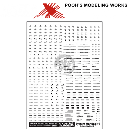 NAZCA System Markings N-1 [Dark Grey] - ShokuninGunpla