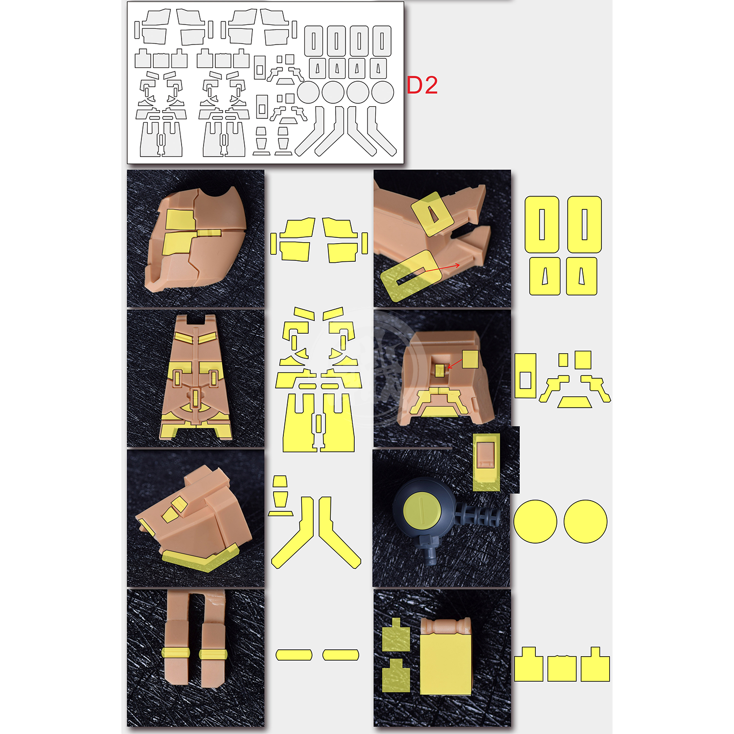 Pre-Cut Masking Tape for AOK Hi-Nu Resin Conversion Kit - ShokuninGunpla