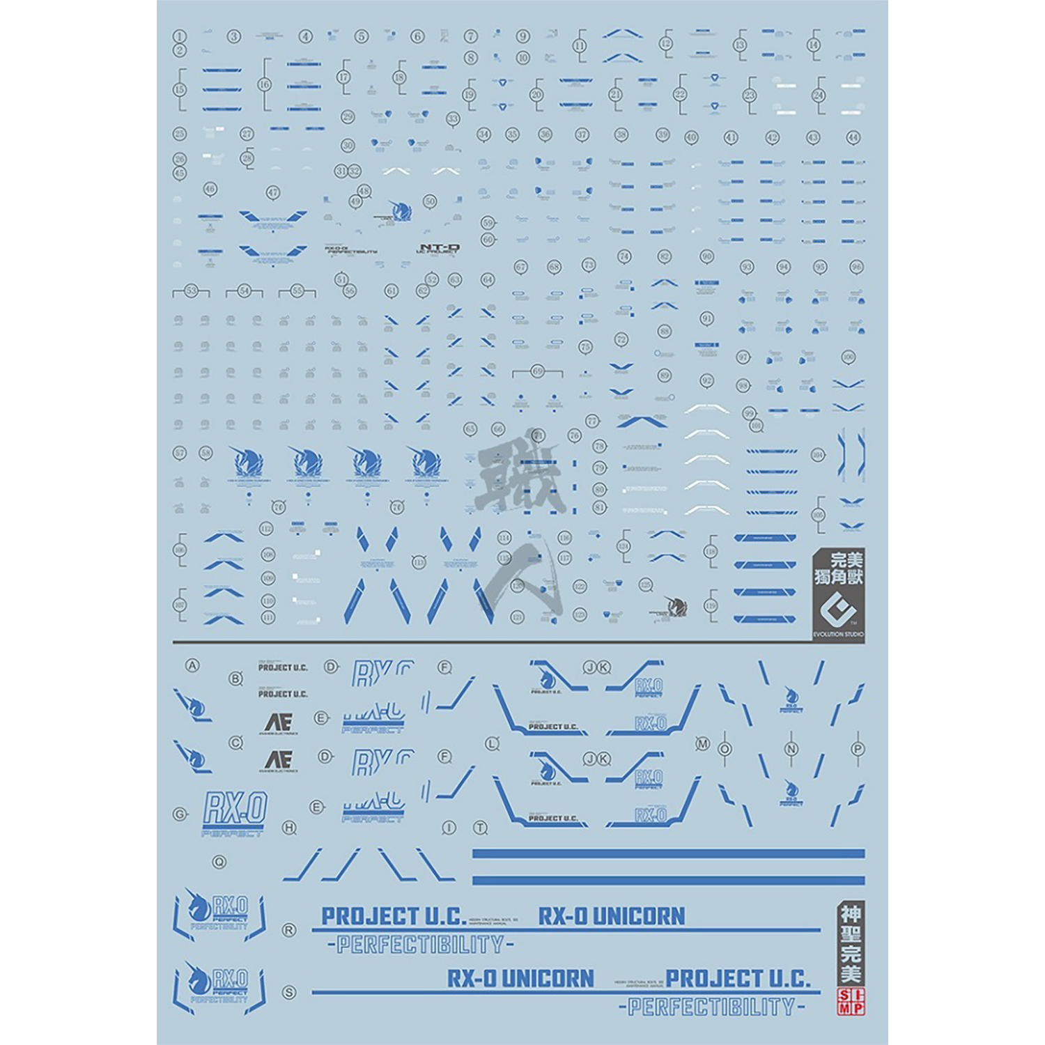 EVO Studio - RG Unicorn Perfectibility Waterslide Decals [Ultra HD] - ShokuninGunpla