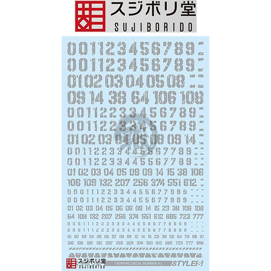 Chipping Decals Number A1 [Grey] - ShokuninGunpla